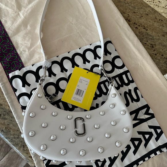 New Marc Jacobs calf leather shoulder bag with pearly zinc and aluminum studs - Picture 3 of 13